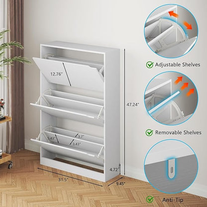 multi-functional, adjustable, folding shoe rack (with anti-tipping design)